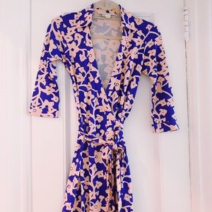 DVF purple and pink silk jersey maxi dress size 2